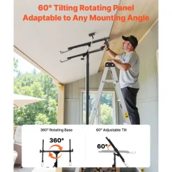VEVOR 11ft Drywall Lift, Heavy-Duty 150 lbs Sheetrock Hoist with Adjustable Telescoping Arm, Lockable Wheels, Drywall Lifter Panel Jack Hoist Tools Ideal for Ceiling & Wall Installation (Black)