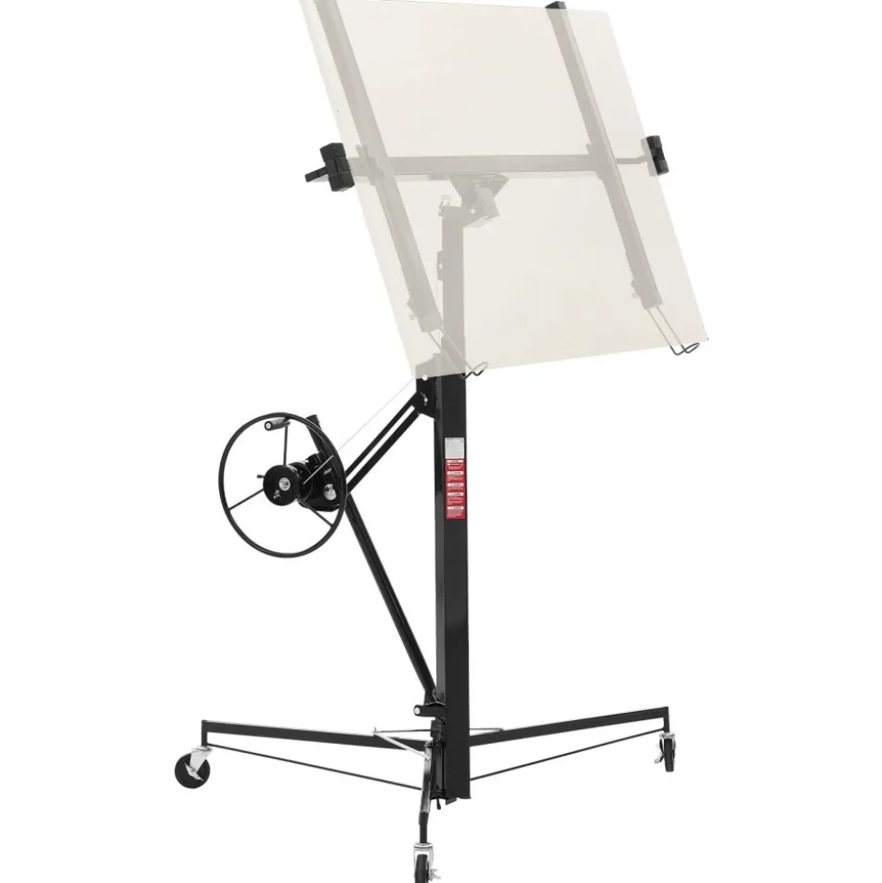 VEVOR 11ft Drywall Lift, Heavy-Duty 150 lbs Sheetrock Hoist with Adjustable Telescoping Arm, Lockable Wheels, Drywall Lifter Panel Jack Hoist Tools Ideal for Ceiling & Wall Installation (Black)