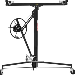 VEVOR 11ft Drywall Lift, Heavy-Duty 150 lbs Sheetrock Hoist with Adjustable Telescoping Arm, Lockable Wheels, Drywall Lifter Panel Jack Hoist Tools Ideal for Ceiling & Wall Installation (Black)