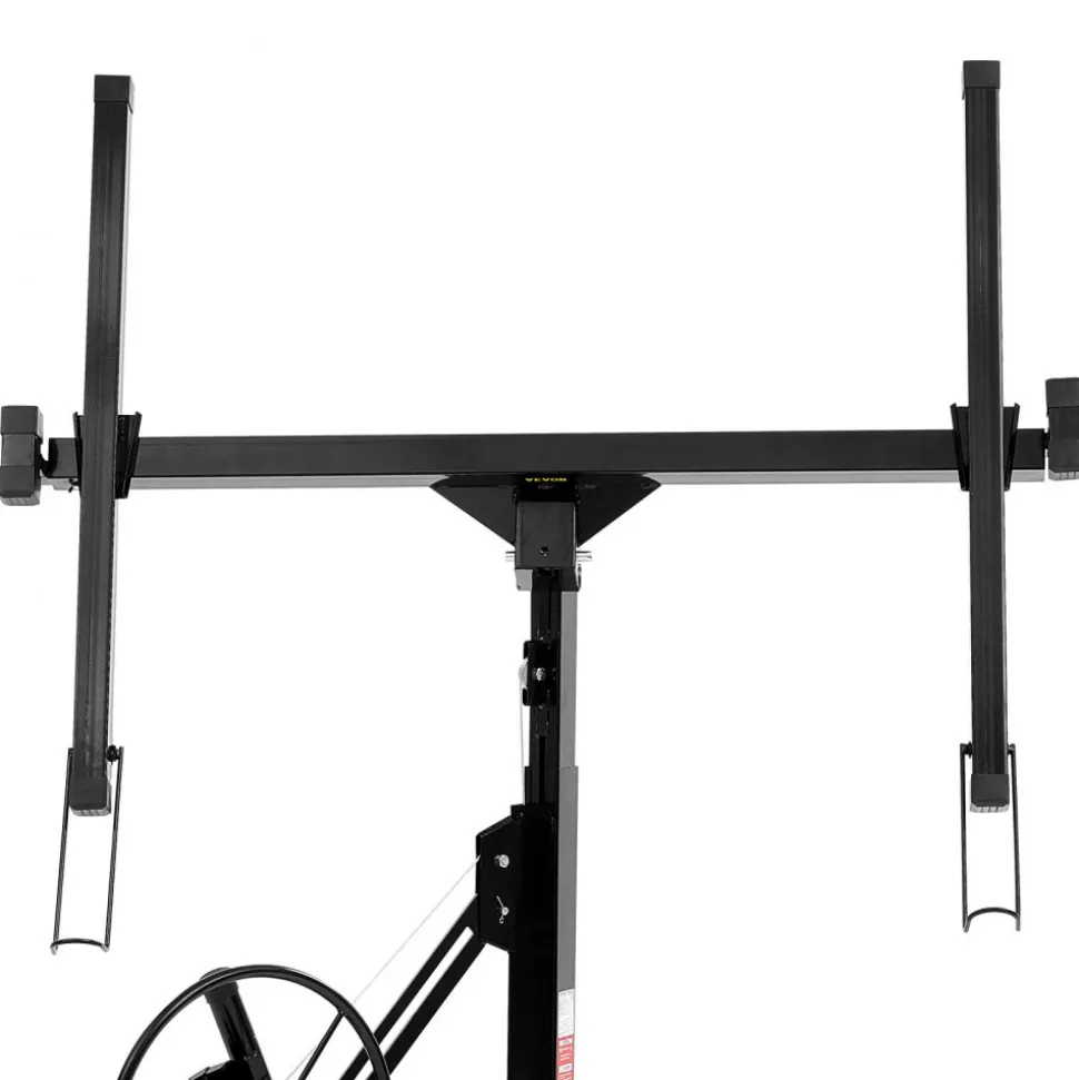 VEVOR 11ft Drywall Lift, Heavy-Duty 150 lbs Sheetrock Hoist with Adjustable Telescoping Arm, Lockable Wheels, Drywall Lifter Panel Jack Hoist Tools Ideal for Ceiling & Wall Installation (Black)