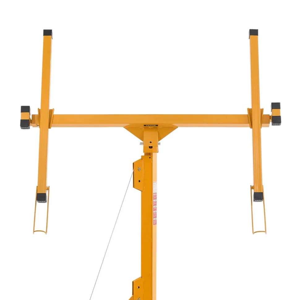 VEVOR 16ft Drywall Lift, Heavy-Duty 150 lbs Sheetrock Hoist with Adjustable Telescoping Arm, Lockable Wheels, Drywall Lifter Panel Jack Hoist Tools Ideal for Ceiling & Wall Installation (Yellow)