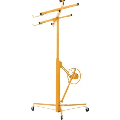 VEVOR 11ft Drywall Lift, Heavy-Duty 150 lbs Sheetrock Hoist with Adjustable Telescoping Arm, Lockable Wheels, Drywall Lifter Panel Jack Hoist Tools Ideal for Ceiling & Wall Installation (Red)