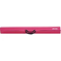 VEVOR 8FT Folding Balance Beam for Kids, 200LBS Stable Support Gymnastics Floor Beam with Non-Slip Mats, Gymnastics Training Equipment with Anti-Slip Bottom and Carrying Bag for Home Gym, Pink