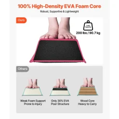 VEVOR 8FT Folding Balance Beam for Kids, 200LBS Stable Support Gymnastics Floor Beam with Non-Slip Mats, Gymnastics Training Equipment with Anti-Slip Bottom and Carrying Bag for Home Gym, Pink