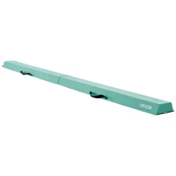 VEVOR 8FT Folding Balance Beam for Kids, 200LBS Stable Support Gymnastics Floor Beam with Non-Slip Mats, Gymnastics Training Equipment with Anti-Slip Bottom and Carrying Bag for Home Gym, Mint Green