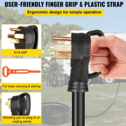 VEVOR 50FT Generator Power Cord 50-Amp 125/250-volt 14-50P to CS6364 Locking Connector