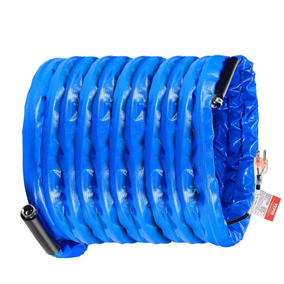 VEVOR 100ft Heated Water Hose for RV, Heated Drinking Water Hose with Corrugated Cover Antifreeze to -45°F, Automatic Self-regulating, 5/8" I.D. with 3/4" GHT Adapter, Lead and BPA Free
