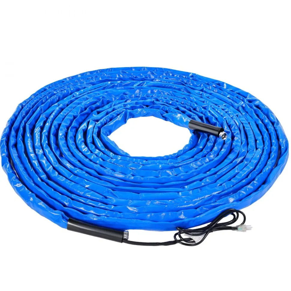VEVOR 100ft Heated Water Hose for RV, Heated Drinking Water Hose with Corrugated Cover Antifreeze to -45°F, Automatic Self-regulating, 5/8" I.D. with 3/4" GHT Adapter, Lead and BPA Free