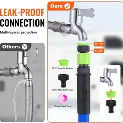 VEVOR 50ft Heated Water Hose for RV, Heated Drinking Water Hose Antifreeze to -45°F, Automatic Self-regulating, 5/8