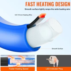 VEVOR 50ft Heated Water Hose for RV, Heated Drinking Water Hose Antifreeze to -45°F, Automatic Self-regulating, 5/8