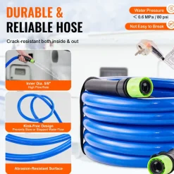 VEVOR 50FT Heated Water Hose for RV Antifreeze to -45°F Drinking Water Hose, 5/8