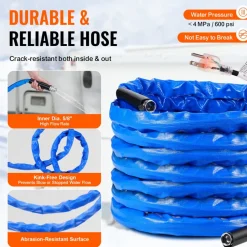 VEVOR 50FT Heated Water Hose for RV Antifreeze to -45°F Drinking Water Hose, 1/2" ID, Smooth Surface, Built-in Thermostat, Freeze & Leak-Proof, Lead and BPA Free, Fast Heating for RV Camping Garden
