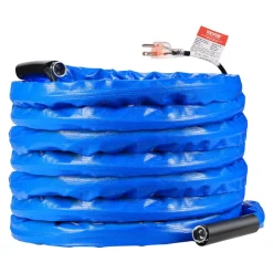 VEVOR 50ft Heated Water Hose for RV, Heated Drinking Water Hose with Corrugated Cover Antifreeze to -45°F, Automatic Self-regulating, 5/8