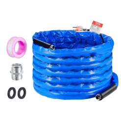 VEVOR 50ft Heated Water Hose for RV, Heated Drinking Water Hose with Corrugated Cover Antifreeze to -45°F, Automatic Self-regulating, 5/8