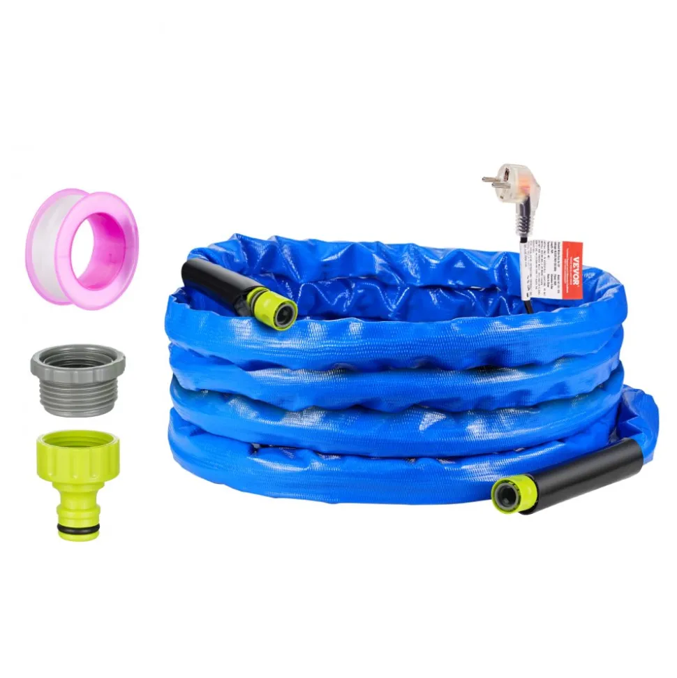 VEVOR 25ft Heated Water Hose for RV, Heated Drinking Water Hose Antifreeze to -45°F, Automatic Self-regulating, 5/8" I.D. with 3/4" GHT Adapter, Lead and BPA Free