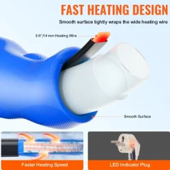 VEVOR 15ft Heated Water Hose for RV, Heated Drinking Water Hose with Corrugated Cover Antifreeze to -45°F, Automatic Self-regulating, 5/8