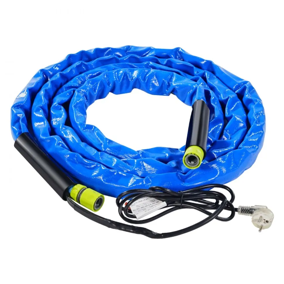 VEVOR 15ft Heated Water Hose for RV, Heated Drinking Water Hose with Corrugated Cover Antifreeze to -45°F, Automatic Self-regulating, 5/8" I.D. with 3/4" GHT Adapter, Lead and BPA Free
