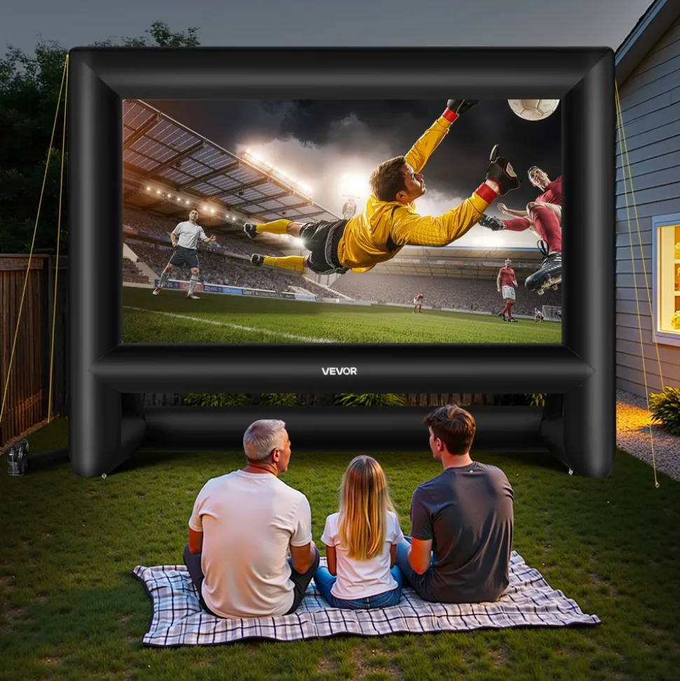 VEVOR 20FT Inflatable Movie Screen, Inflatable Projector Screen with Portable Storage Bag, 16:9 Easy Set Up Movie Projection for Outdoor Backyard, Home Theater, Theme Party