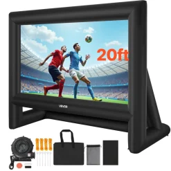 VEVOR 20FT Inflatable Movie Screen, Inflatable Projector Screen with Portable Storage Bag, 16:9 Easy Set Up Movie Projection for Outdoor Backyard, Home Theater, Theme Party