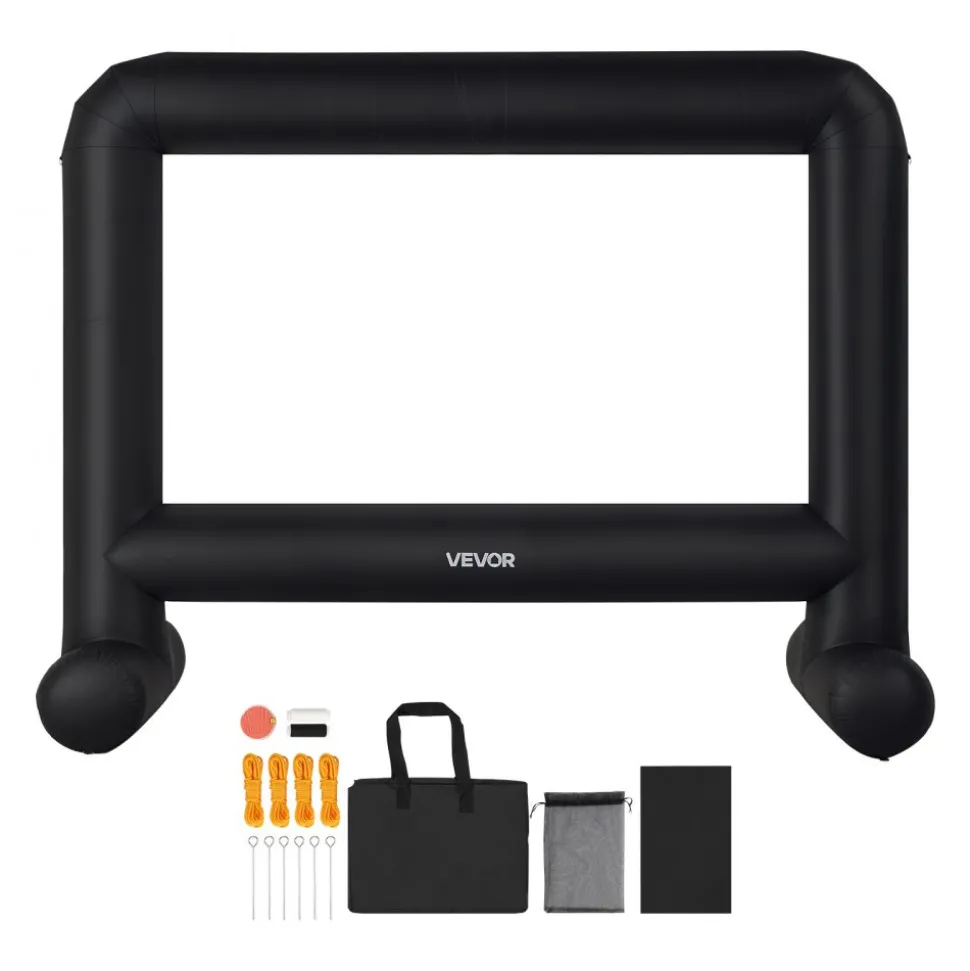 VEVOR 15FT Inflatable Movie Screen, Inflatable Projector Screen with Portable Storage Bag, 16:9 Easy Set Up Movie Projection for Outdoor Backyard, Home Theater, Theme Party