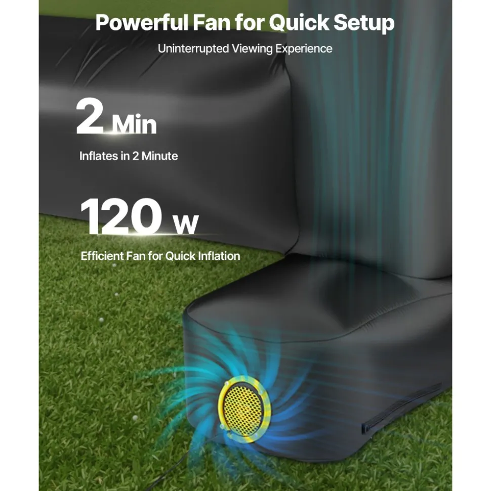 VEVOR 14 ft Inflatable Movie Screen, 600D Washable Inflatable Projector Screen with Portable Storage Bag, 16:9 Easy Set Up Movie Projection for Outdoor Backyard, Home Theater, Theme Party, Pool Fun