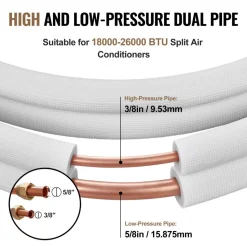 VEVOR 25FT Mini Split Line Set, 3/8