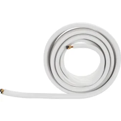 VEVOR 100ft Mini Split Line Set, 1/4” & 3/8” OD AC Copper Tubing Pipe, 3/8 White PE Thickened Insulated Coil with Flared Nuts, Strapping Tapes, for Mini Split Air Conditioner HVAC or Heat Pump System