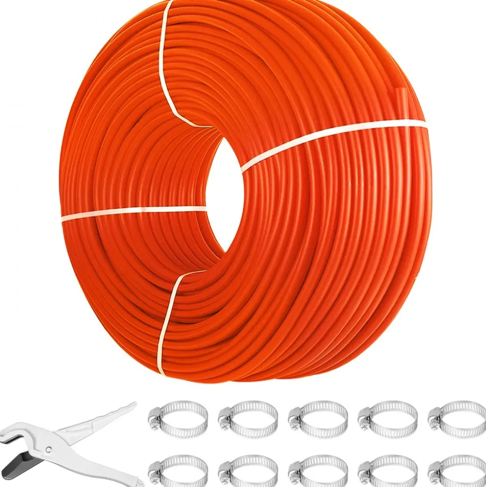 VEVOR 1000Ft PEX Tubing Pipe 1/2" PEX Tubing Oxygen Barrier Radiant Floor PEX Pipe Radiant Heat Floor Heating Plumbing Cold and Hot Water Tubing