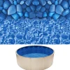 VEVOR 15ft Pool Liner, Round Overlap Swimming Pool Liner for 54 in Wall Height, Premium Vinyl, Easy Install with Leak-Proof Patches, Designed for Steel Sided Above-Ground,Outdoor, Boulder Swirl