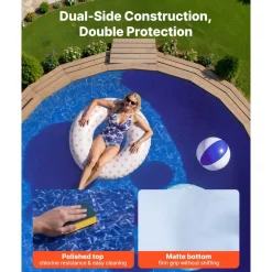 VEVOR 10ft Pool Liner, Round Overlap Swimming Pool Liner for 27.5 in Wall Height, Heavy Gauge Vinyl, Easy Install with Leak-Proof Patches, Designed for Steel Sided Above-Ground,Outdoor, Crystal