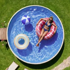 VEVOR 10ft Pool Liner, Round Overlap Swimming Pool Liner for 27.5 in Wall Height, Heavy Gauge Vinyl, Easy Install with Leak-Proof Patches, Designed for Steel Sided Above-Ground,Outdoor, Crystal