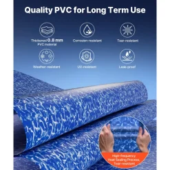 VEVOR 10ft Pool Liner, Round Overlap Swimming Pool Liner for 27.5 in Wall Height, Heavy Gauge Vinyl, Easy Install with Leak-Proof Patches, Designed for Steel Sided Above-Ground,Outdoor, Crystal