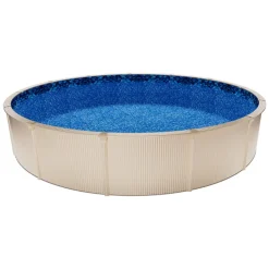VEVOR 24ft Pool Liner, Round Overlap Swimming Pool Liner for 52 in Wall Height, Premium Vinyl, Easy Install with Leak-Proof Patches, Designed for Steel Sided Above-Ground,Outdoor, Boulder Swirl
