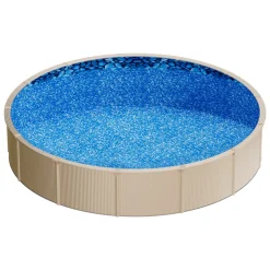 VEVOR 24ft Pool Liner, Round Overlap Swimming Pool Liner for 52 in Wall Height, Premium Vinyl, Easy Install with Leak-Proof Patches, Designed for Steel Sided Above-Ground,Outdoor, Boulder Swirl