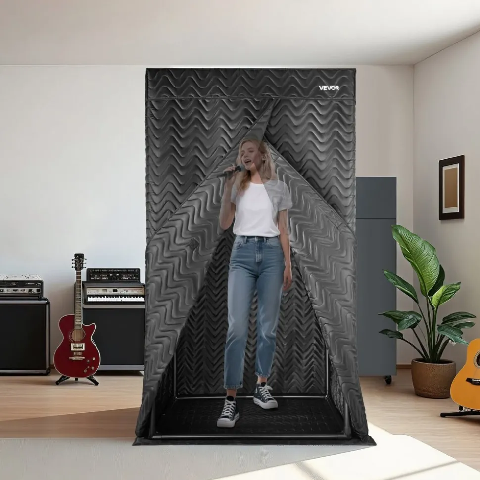 VEVOR 6.56 ft Portable Vocal Booth Pro-Grade Recording Studio for Echo-Free Vocals