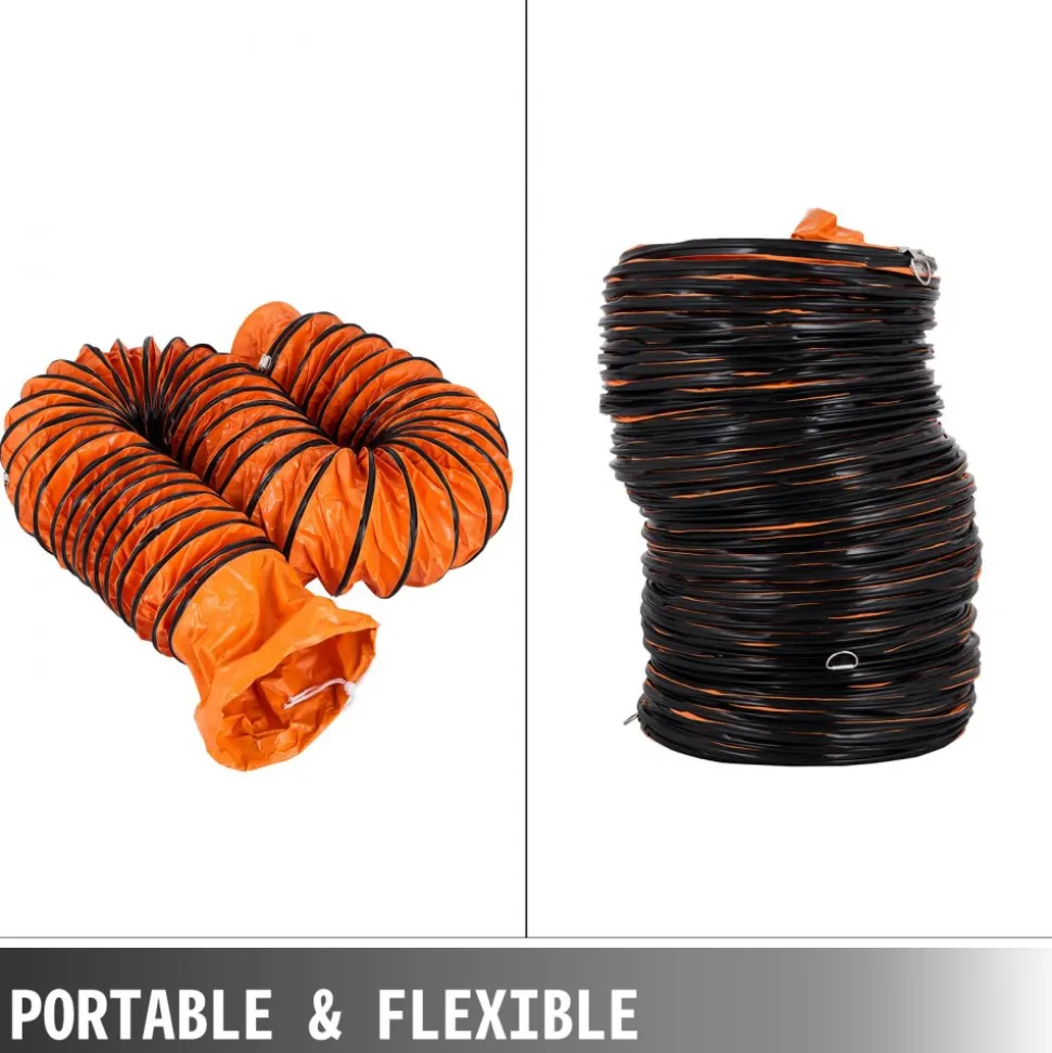 VEVOR 25FT PVC Flexible Duct Hosing for 12 INCH Utility Blower Exhaust Fan (12IN 25FT)