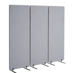 VEVOR 2FT Room Divider, 3 Panel PET Polyester Soundproof Room Screen, Folding Privacy Divider Portable Partition Divider for Room Separation, Freestanding Room Partitions for Office Study, Grey