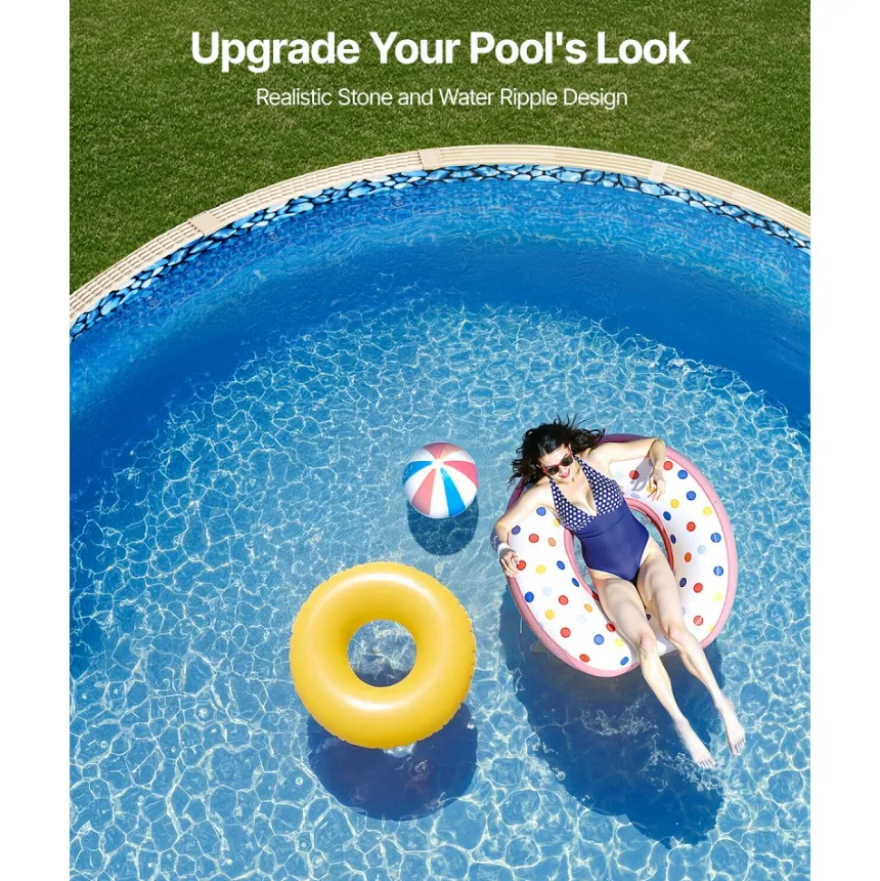 VEVOR 21-ft Round Above Ground Pool Liner, Overlap Pool Liners, Standard Gauge Vinyl, 48-to-54inch Wall Height, Designed for Steel Sided Above-Ground Swimming Pools