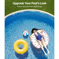 VEVOR 18-ft Round Above Ground Pool Liner, Unibead Pool Liners, Standard Gauge, 52inch Wall Height, Designed for Steel Sided Above-Ground Swimming Pools