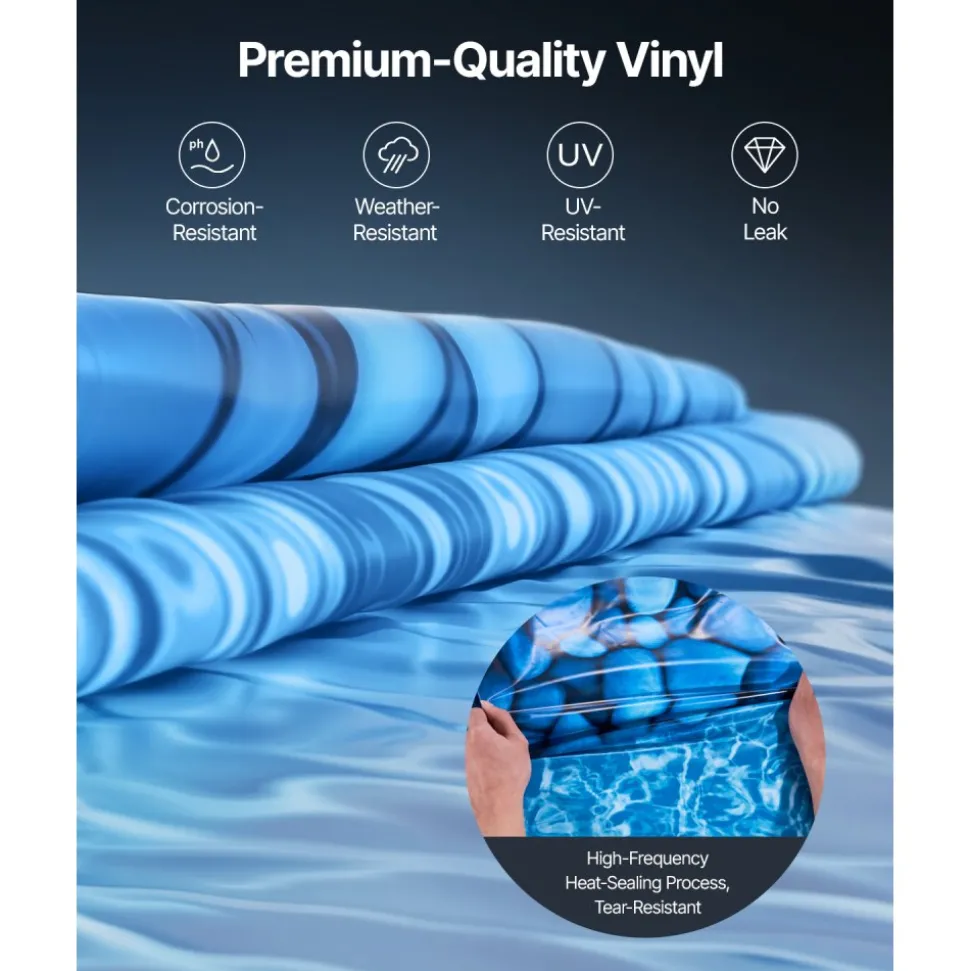 VEVOR 30-ft Round Above Ground Pool Liner, Overlap Pool Liners, Standard Gauge Vinyl, 48-to-54inch Wall Height, Designed for Steel Sided Above-Ground Swimming Pools
