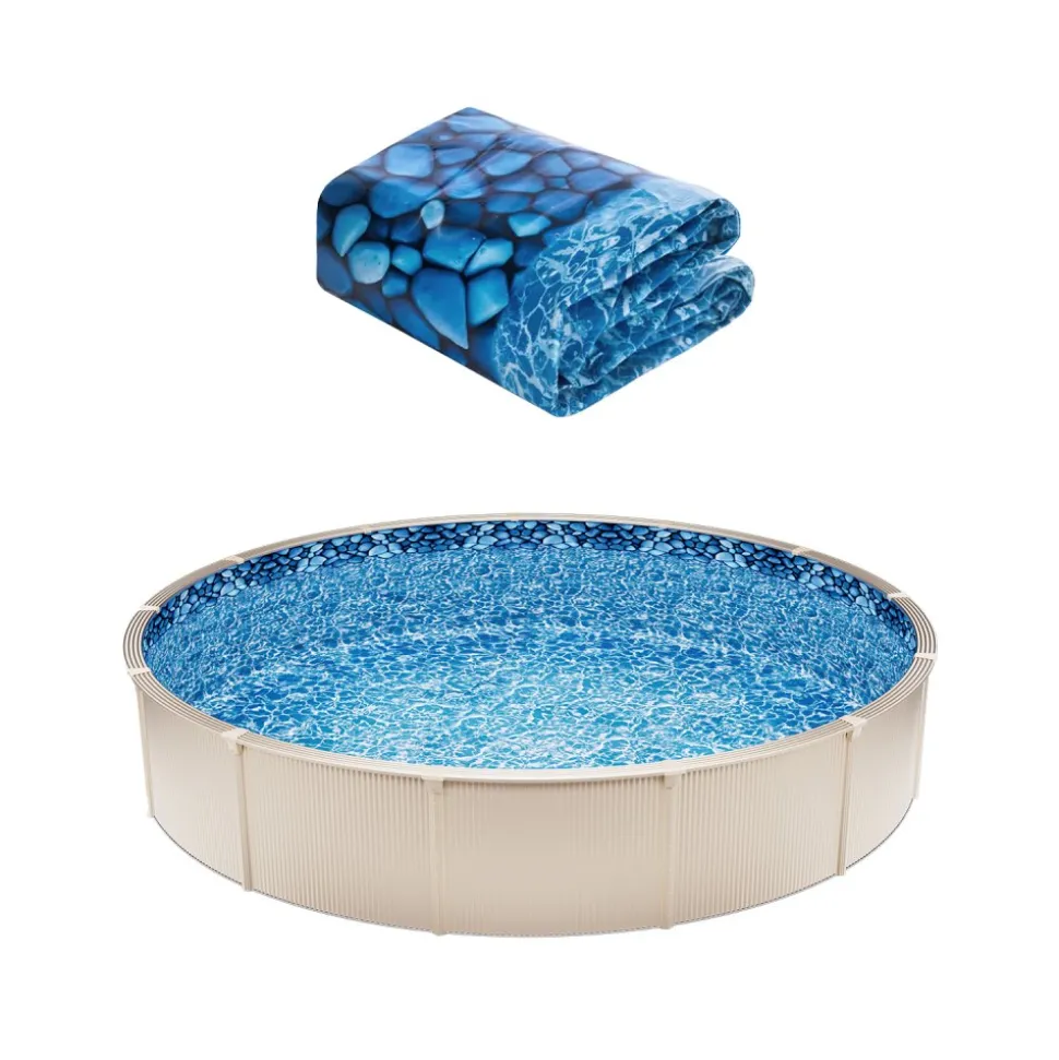 VEVOR 30-ft Round Above Ground Pool Liner, Overlap Pool Liners, Standard Gauge Vinyl, 48-to-54inch Wall Height, Designed for Steel Sided Above-Ground Swimming Pools