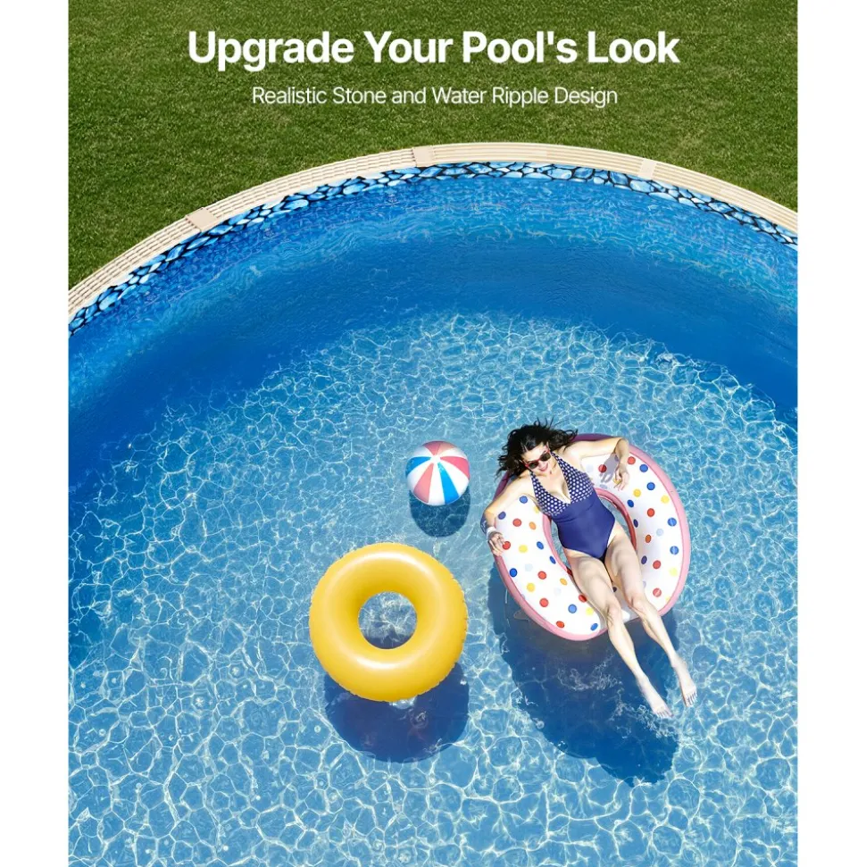 VEVOR 30-ft Round Above Ground Pool Liner, Overlap Pool Liners, Standard Gauge Vinyl, 48-to-54inch Wall Height, Designed for Steel Sided Above-Ground Swimming Pools