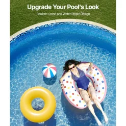 VEVOR 8-ft Round Above Ground Pool Liner, Overlap Pool Liners, Standard Gauge Vinyl, 48-to-54inch Wall Height, Designed for Steel Sided Above-Ground Swimming Pools