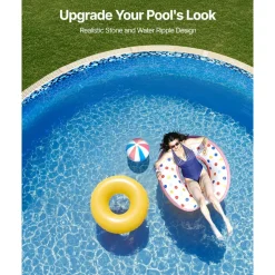 VEVOR 24-ft Round Above Ground Pool Liner, Overlap Pool Liners, Standard Gauge Vinyl, 48-to-54inch Wall Height, Designed for Steel Sided Above-Ground Swimming Pools