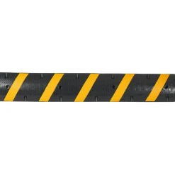 VEVOR 6FT Rubber Speed Bump, 2 Pack, 2 Channel Heavy Duty Traffic Speed Hump, 22000 lbs/Axle Load Capacity, 72 in Cable Protector Ramp with Expansion Screws, for Asphalt Concrete Gravel Driveway Road