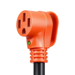 VEVOR 75 FT RV Extension Cord, 50 Amp, 125V/250V 7500W Heavy Duty STW 6/3 + 8/1 Gauge Wire, NEMA 14-50P Male NEMA 14-50R Female Plug, with LED Indicator, Handle, 15A Adapter for RV Trailer, ETL Listed