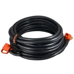 VEVOR 75 FT RV Extension Cord, 50 Amp, 125V/250V 7500W Heavy Duty STW 6/3 + 8/1 Gauge Wire, NEMA 14-50P Male NEMA 14-50R Female Plug, with LED Indicator, Handle, 15A Adapter for RV Trailer, ETL Listed