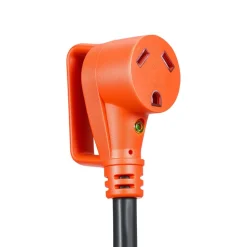VEVOR 75 FT RV Extension Cord, 30 Amp, 125V 2500W Heavy Duty STW 10/3 Gauge Wire, NEMA TT-30P Male NEMA TT-30R Female Plug, with LED Power Indicator, Handle, 15A Adapter, for RV Trailer, ETL Listed