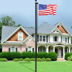 VEVOR 30FT Sectional Flag pole Kit, Heavy Duty Aluminum Alloy in Ground Flag poles for Outside, 3 Display Modes Flagpole with 3x5 American Flag, Professional Accessories, Black