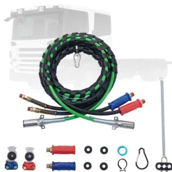 VEVOR 15FT Semi Truck Air Lines Kit with 2PCS Glad Hands, 3-in-1 Air Hoses & 7 Way ABS Electric Power Line, with 2PCS Gladhand Handles, 4PCS Seals and Tender Spring Kit for Semi Truck Trailer Tractor